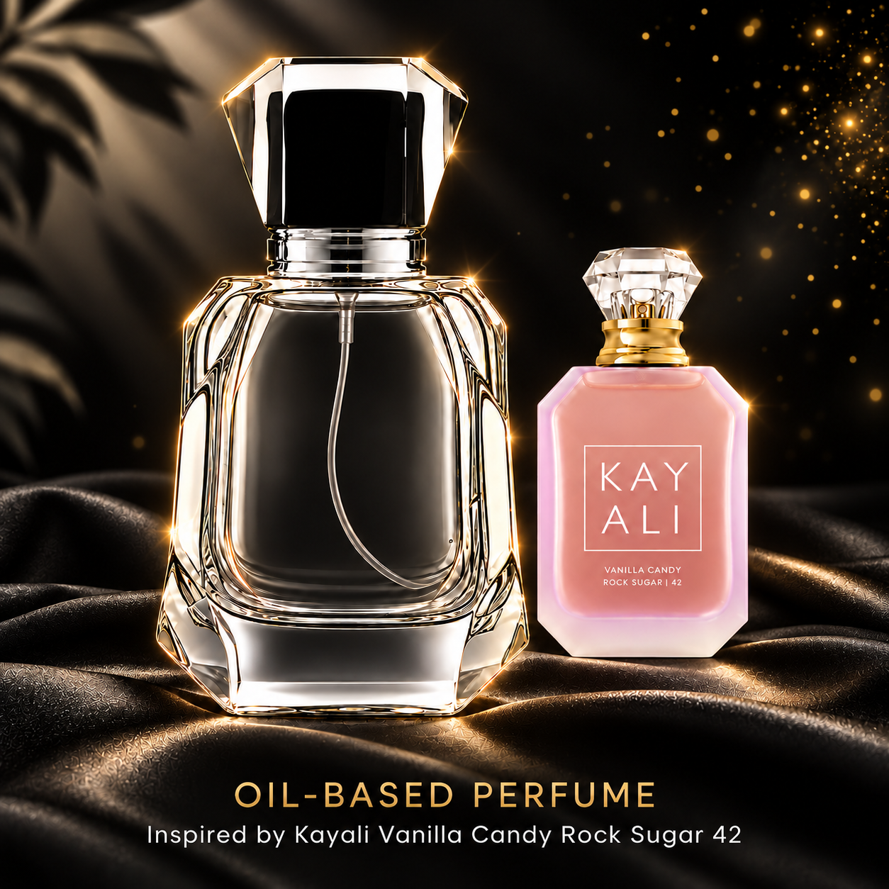 Kayali Vanilla Candy Rock Sugar inspired oil based perfume in Chella’s bottle